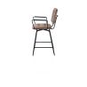 Manou, chaise de bar avec accoudoirs - off black - tissu Karese - Henders and Hazel