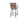 Manou, chaise de bar avec accoudoirs - off black - tissu Karese - Henders and Hazel
