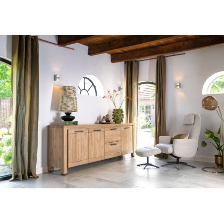 Delmonte, buffet 230 cm. - 3-portes + 2-tiroirs (LED + variateur) - Henders and Hazel