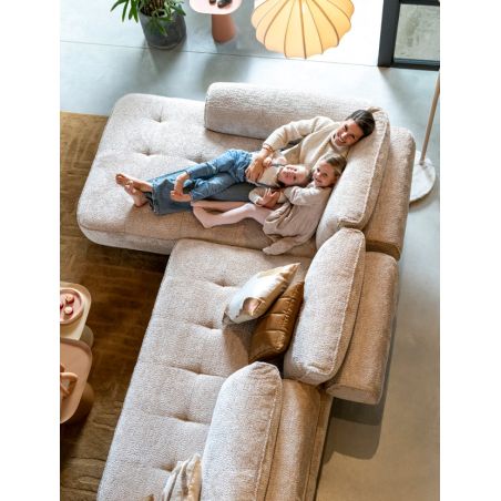 Belluno, 3-places accoudoir gauche + méridienne droite + flex- Derby beige - Henders and Hazel
