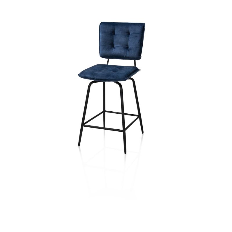 Manou, chaise de bar haut 117 cm - off black - tissu Karese - 3 coloris- Henders and Hazel