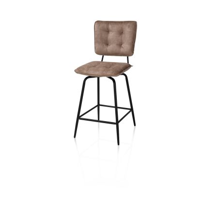 Manou, chaise de bar haut 117 cm - off black - tissu Karese - 3 coloris- Henders and Hazel
