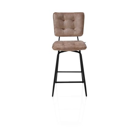 Manou, chaise de bar haut 117 cm - off black - tissu Karese - 3 coloris- Henders and Hazel