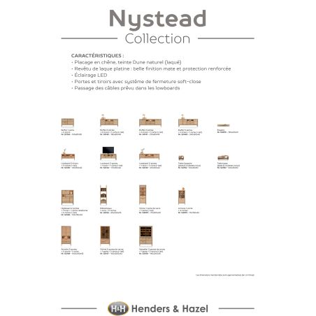 Nystead, parti basse 140 cm. - 1-porte + 2-tiroirs - Henders and Hazel