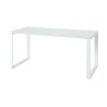 Bureau GW-MONTERIA 160 cm blanc avec tablette avec support en verre de sécurité