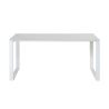 Bureau GW-MONTERIA 160 cm blanc avec tablette avec support en verre de sécurité