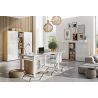 Bureau GW-MONTERIA 160 cm blanc avec tablette avec support en verre de sécurité