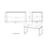 Bureau GW-MONTERIA 160 cm blanc avec tablette avec support en verre de sécurité