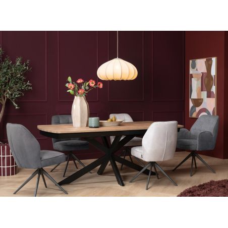 Bell, chaise - pietement graphite - pivotante - confort ressorts - combination Calabria / Vada - Henders and Hazel
