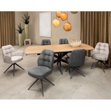 Bell, chaise - pietement graphite - pivotante - confort ressorts - combination Calabria / Vada - Henders and Hazel