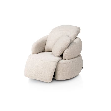 Hollywood, Homecinema fauteuil pivotant, tissu Cloudy, dos réglable, électrique repose - Henders and Hazel