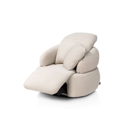 Hollywood, Homecinema fauteuil pivotant, tissu Cloudy, dos réglable, électrique repose - Henders and Hazel