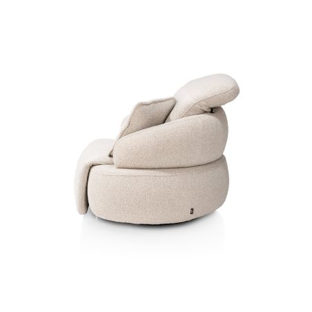 Hollywood, Homecinema fauteuil pivotant, tissu Cloudy, dos réglable, électrique repose - Henders and Hazel