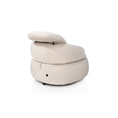 Hollywood, Homecinema fauteuil pivotant, tissu Cloudy, dos réglable, électrique repose - Henders and Hazel