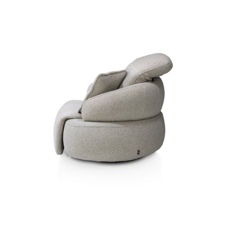 Hollywood, Homecinema fauteuil pivotant, tissu Cloudy, dos réglable, électrique repose - Henders and Hazel
