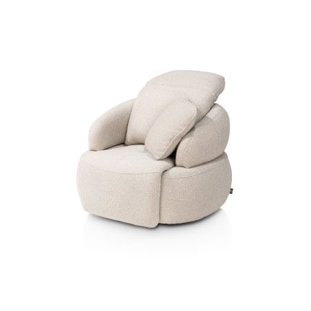 Hollywood, Homecinema fauteuil pivotant, tissu Cloudy dos réglable, électrique repose, incl. bat - Henders and Hazel