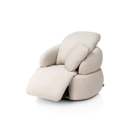 Hollywood, Homecinema fauteuil pivotant, tissu Cloudy dos réglable, électrique repose, incl. bat - Henders and Hazel