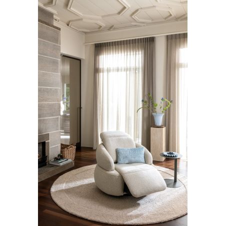 Hollywood, Homecinema fauteuil pivotant, tissu Cloudy dos réglable, électrique repose, incl. bat - Henders and Hazel