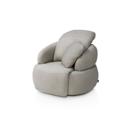 Hollywood, Homecinema fauteuil pivotant, tissu Cloudy dos réglable, électrique repose, incl. bat - Henders and Hazel