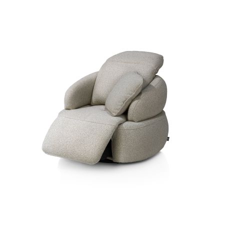 Hollywood, Homecinema fauteuil pivotant, tissu Cloudy dos réglable, électrique repose, incl. bat - Henders and Hazel