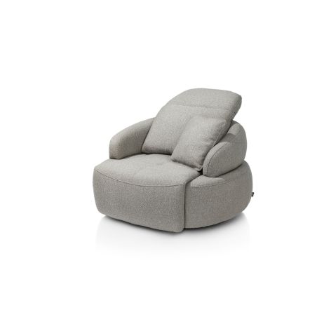 Hollywood, homecinema fauteuil pivot. xl, tissu cloudy dos réglable, électriq repose, incl. batt - Henders and Hazel