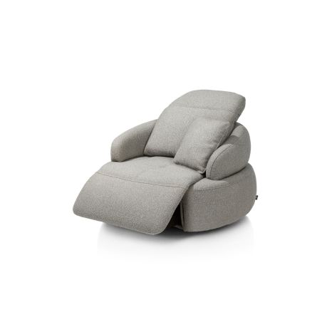 Hollywood, homecinema fauteuil pivot. xl, tissu cloudy dos réglable, électriq repose, incl. batt - Henders and Hazel