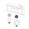 Buffet 4 portes et 1 tiroir CRONOS BRONZE MERCURE avec LED inclus