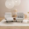 Canapé trapèze 2 places Lounger 4362 en tissu avec 2 relax électriques et table intermédiaire full option - HIMOLLA