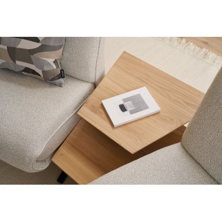 Canapé trapèze 2 places Lounger 4362 en tissu avec 2 relax électriques et table intermédiaire full option - HIMOLLA