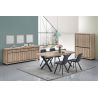 Table de repas GREGORY en 190 cm ou 220 cm avec pieds X en métal