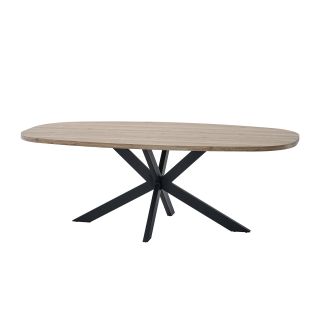 Table ovale danois GREGORY 220 cm en décor chêne estival