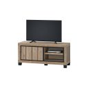 Meuble TV 120 cm GREGORY avec 1 porte et 2 niches