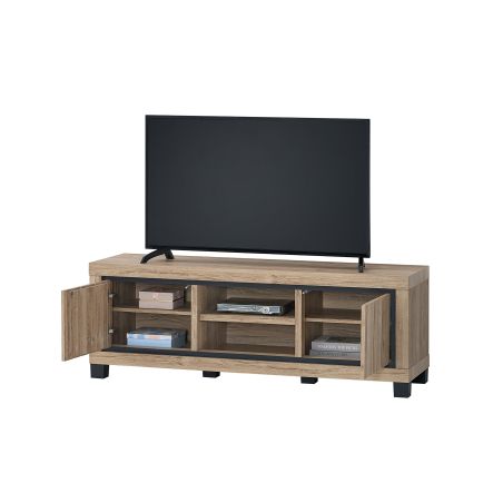 Meuble TV 155 cm GREGORY avec 2 portes et 2 niches