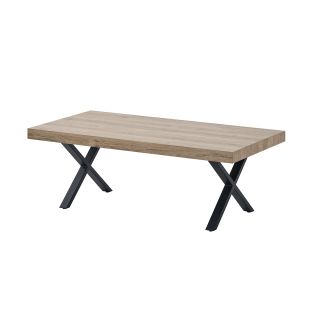 Table basse 130 cm GREGORY avec pied X en métal