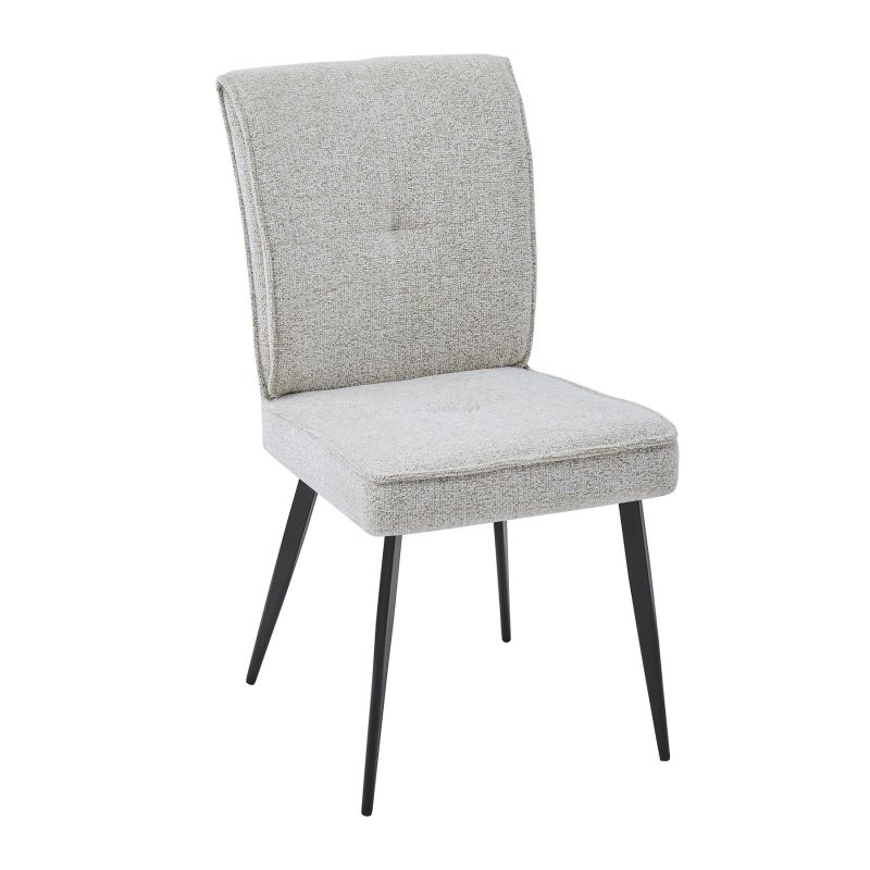 Chaise CONNOR en tissu coloris vanille ou brun
