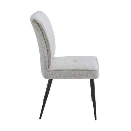Chaise CONNOR en tissu coloris vanille ou brun