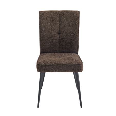 Chaise CONNOR en tissu coloris vanille ou brun