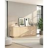 Buffet 230 cm MARIUS avec 4 portes en décor chêne clair