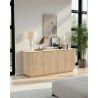 Buffet 180 cm MARIUS avec 3 portes en décor chêne clair