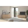 Buffet 180 cm MARIUS avec 3 portes en décor chêne clair