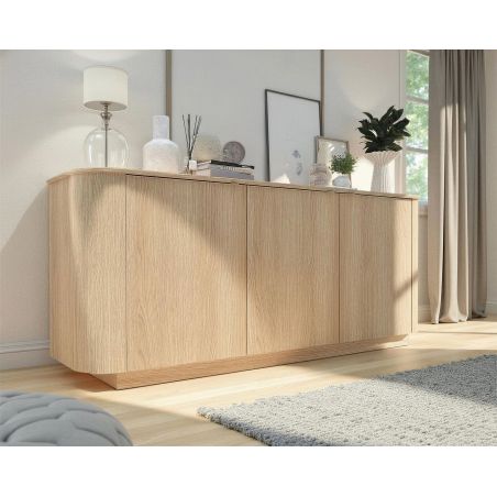Buffet 180 cm MARIUS avec 3 portes en décor chêne clair