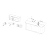 Buffet 180 cm MARIUS avec 3 portes en décor chêne clair
