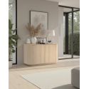 Buffet 130 cm MARIUS avec 2 portes en décor chêne clair