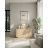 Buffet 130 cm MARIUS avec 2 portes en décor chêne clair