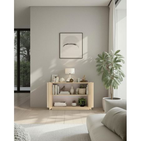 Buffet 130 cm MARIUS avec 2 portes en décor chêne clair