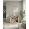 Buffet 130 cm MARIUS avec 2 portes en décor chêne clair