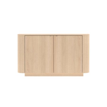 Buffet 130 cm MARIUS avec 2 portes en décor chêne clair