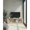 Meuble TV 180 cm MARIUS avec 3 portes en décor chêne clair