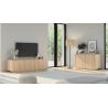 Meuble TV 180 cm MARIUS avec 3 portes en décor chêne clair