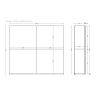 Armoire 257 cm KLAUS en blanc brillant avec 2 portes coulissantes